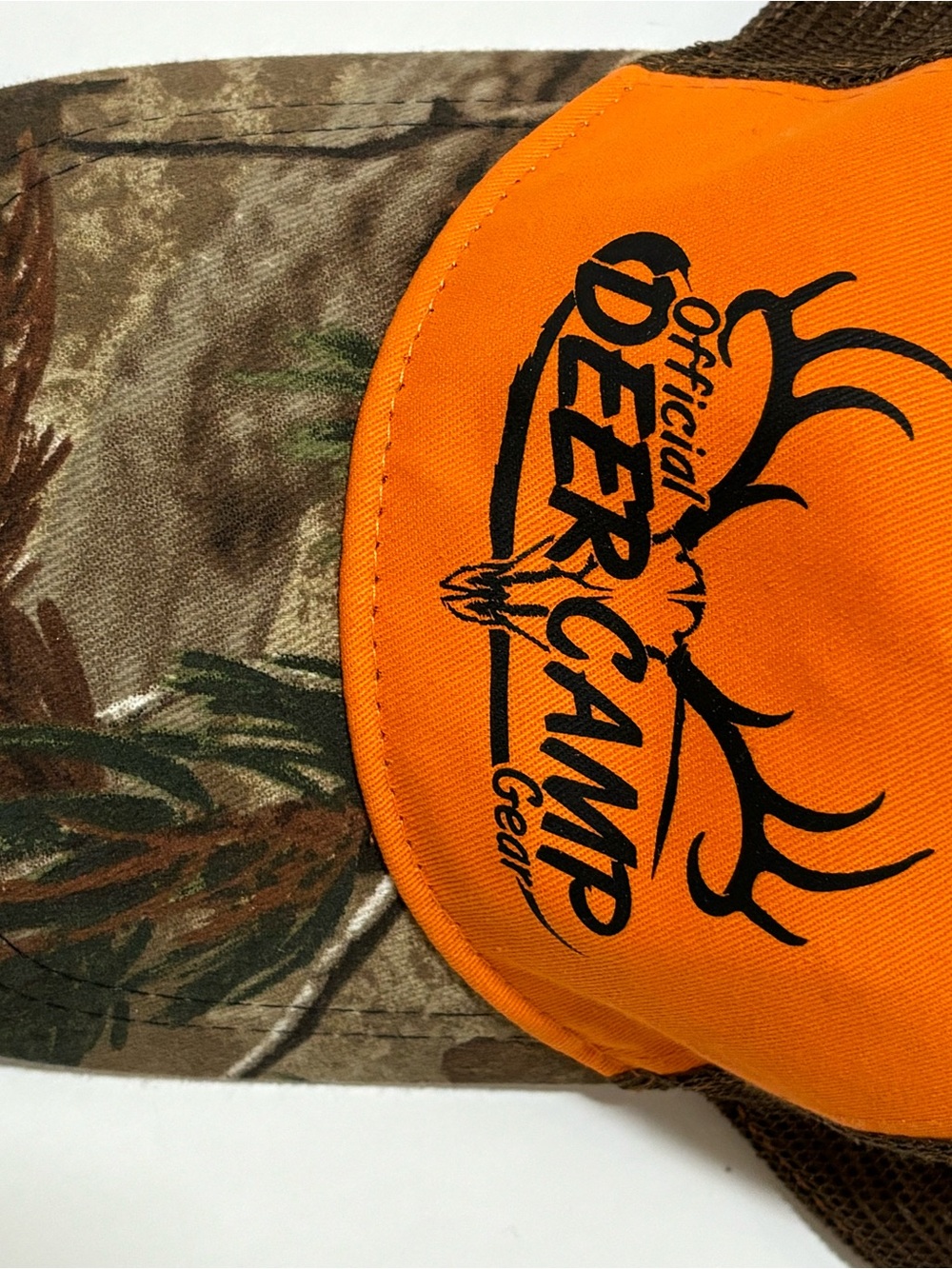 Official Deer Camp Gear Orange & Camo Trucker Hat